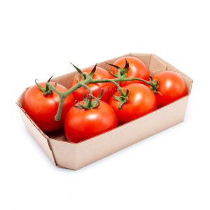 BARQUETA DE CARTÓN HORTOFRUTÍCOLA 175x105x40 OCTOGONAL ABIERTA ONDULADO MICROCANAL CRUDA