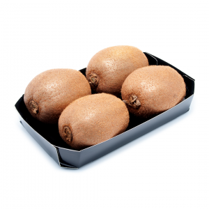 BARQUETA DE CARTÓN HORTOFRUTÍCOLA 175x105x25 OCTOGONAL ABIERTA KRAFT 315 NEGRA