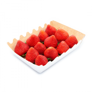 BARQUETA DE CARTÓN HORTOFRUTÍCOLA 165x115x40 RECTA ABIERTA KRAFT 315 BLANCA