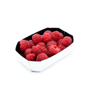 BARQUETA DE CARTÓN HORTOFRUTÍCOLA 124x75x37 OCTOGONAL ABIERTA KRAFT 330 BLANCA