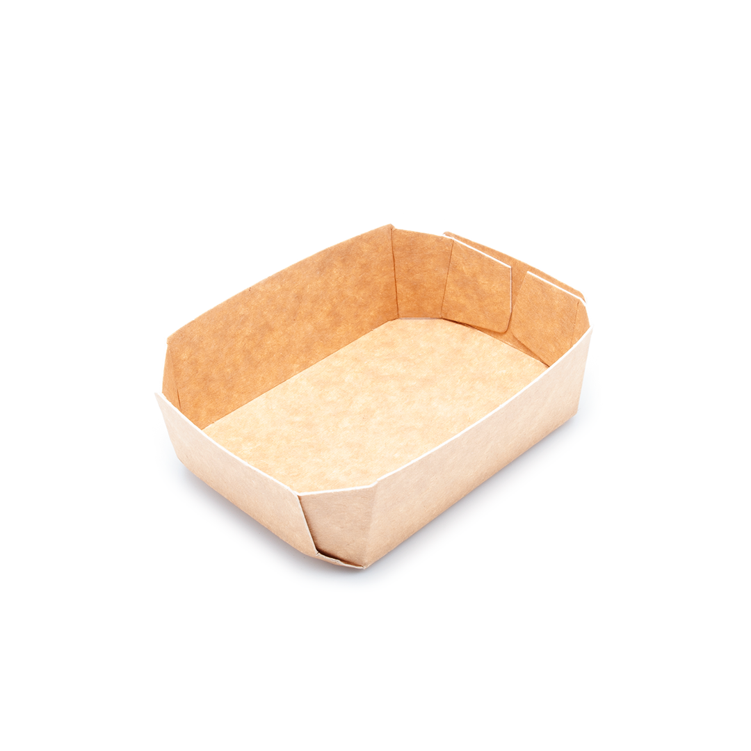 BARQUETA DE CARTÓN HORTOFRUTÍCOLA 113x75x35 OCTOGONAL ABIERTA KRAFT 380 CRUDA - Envase