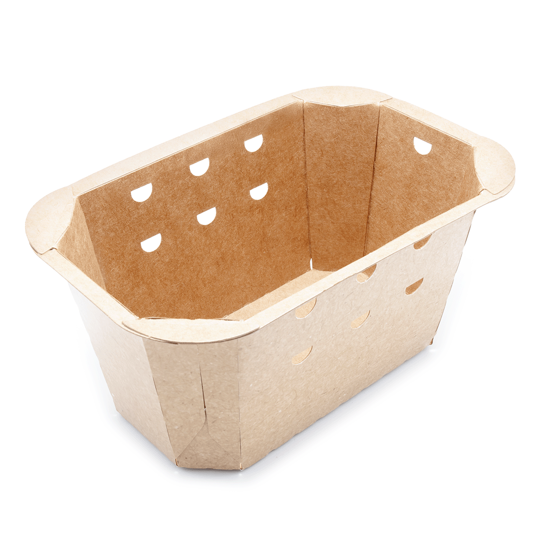BARQUETA DE CARTÓN SYNERGY HORTOFRUTÍCOLA 184x170x85 OCTOGONAL ABIERTA KRAFT 325 MADERA - Envase