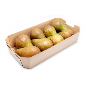 BARQUETA DE CARTÓN HORTOFRUTÍCOLA 260x135x57 OCTOGONAL ABIERTA ONDULADO MICROCANAL CRUDA