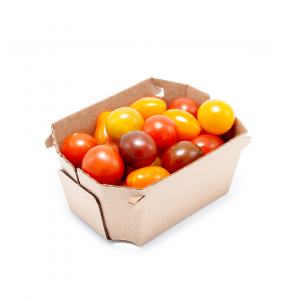 BARQUETA DE CARTÓN HORTOFRUTÍCOLA 110x77x56 OCTOGONAL ABIERTA-ANTIENCASTRE ONDULADO MICROCANAL CRUDA