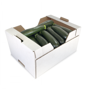 CAJA DE CARTÓN HORTOFRUTÍCOLA 400x300x200/140 RECTA TEJADILLO ONDULADO EB B2 BLANCA