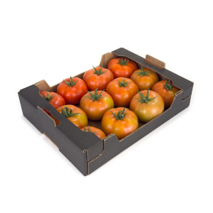 CAJA DE CARTÓN HORTOFRUTÍCOLA 400x300x80 RECTA TEJADILLO ONDULADO EB C2 NEGRA