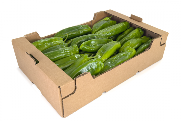 Caja de cartón con pimientos verdes - ENBOX
