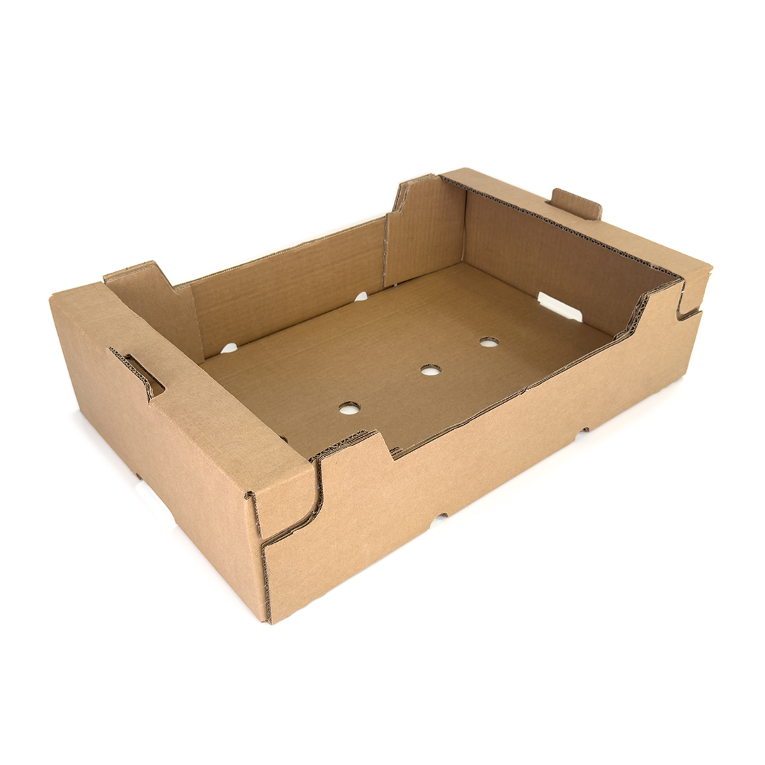 CAJA DE CARTÓN HORTOFRUTÍCOLA 600x400x145 RECTA TEJADILLO ONDULADO BC C4 CRUDA - Envase