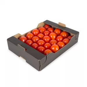 CAJA DE CARTÓN HORTOFRUTÍCOLA 400x300x85 RECTA TEJADILLO ONDULADO EB C3 NEGRA