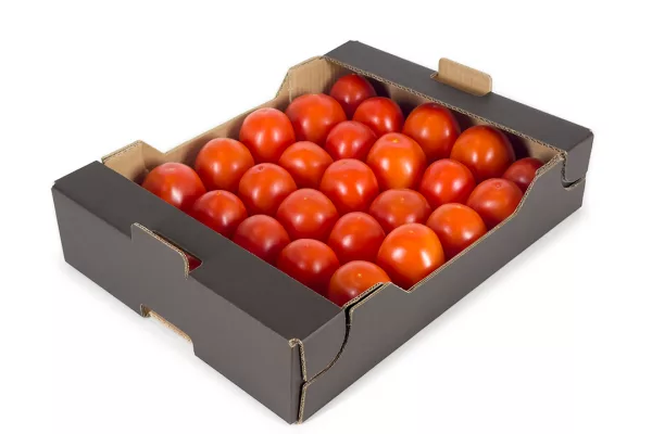 Caja de cartón Negra con Tejadillo y Tomates - ENBOX