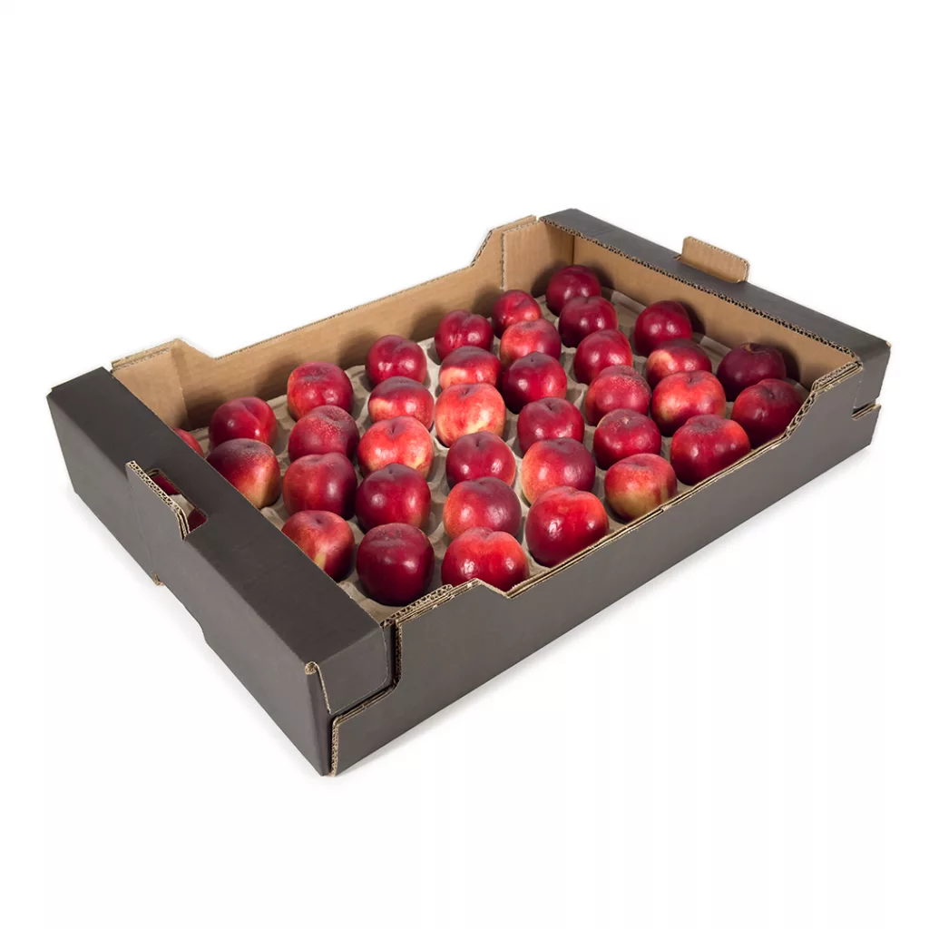 CAJA DE CARTÓN HORTOFRUTÍCOLA 600x400x105 RECTA TEJADILLO ONDULADO BC C4 NEGRA