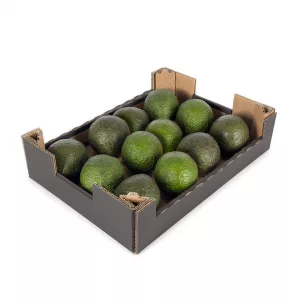 CAJA DE CARTÓN HORTOFRUTÍCOLA 400x300x95 RECTA COLUMNA ONDULADO BC C4 NEGRA