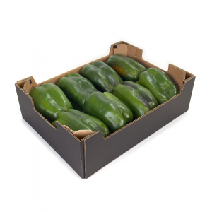 CAJA DE CARTÓN HORTOFRUTÍCOLA 400x300x120/85 RECTA COLUMNA ONDULADO EB C4 NEGRA