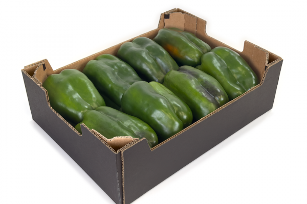 Caja de cartón hortofurtícola con pimientos - ENBOX