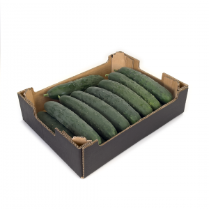 CAJA DE CARTÓN HORTOFRUTÍCOLA 400x300x95 RECTA COLUMNA ONDULADO BC C5 NEGRA