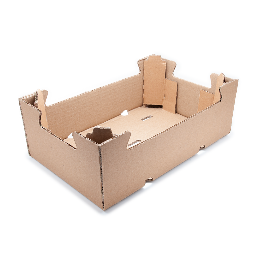 CAJA DE CARTÓN HORTOFRUTÍCOLA 300x200x105 RECTA COLUMNA ONDULADO EB C4 CRUDA - Envase